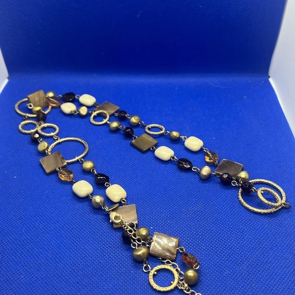 Lia Sophia Mother of Pearl and Elegant Multi-Color Beaded Necklace - Picture 1 of 9